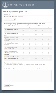 example of a digital form used by students to give feedback to their peers