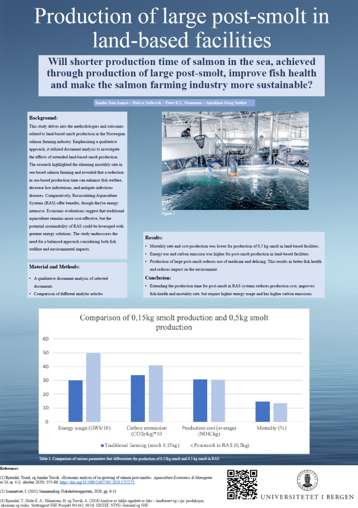 Production of large post-smolt in
land-based facilities