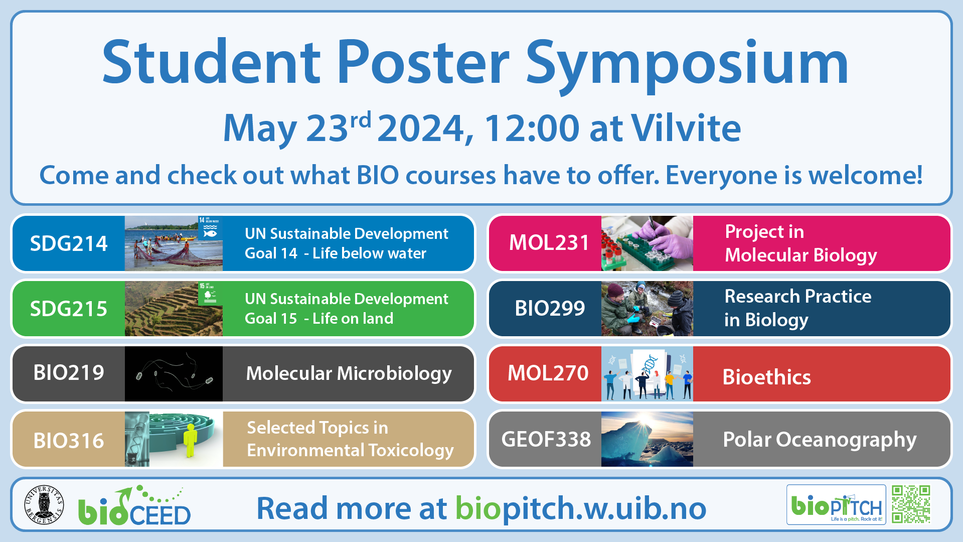 Announcement of the Student Poster Symposium Spring 2024 at BIO