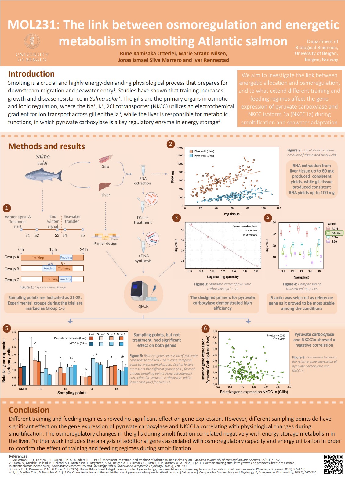 Poster entitled The link between osmoregulation and energetic metabolism in smolting Atlantic salmon