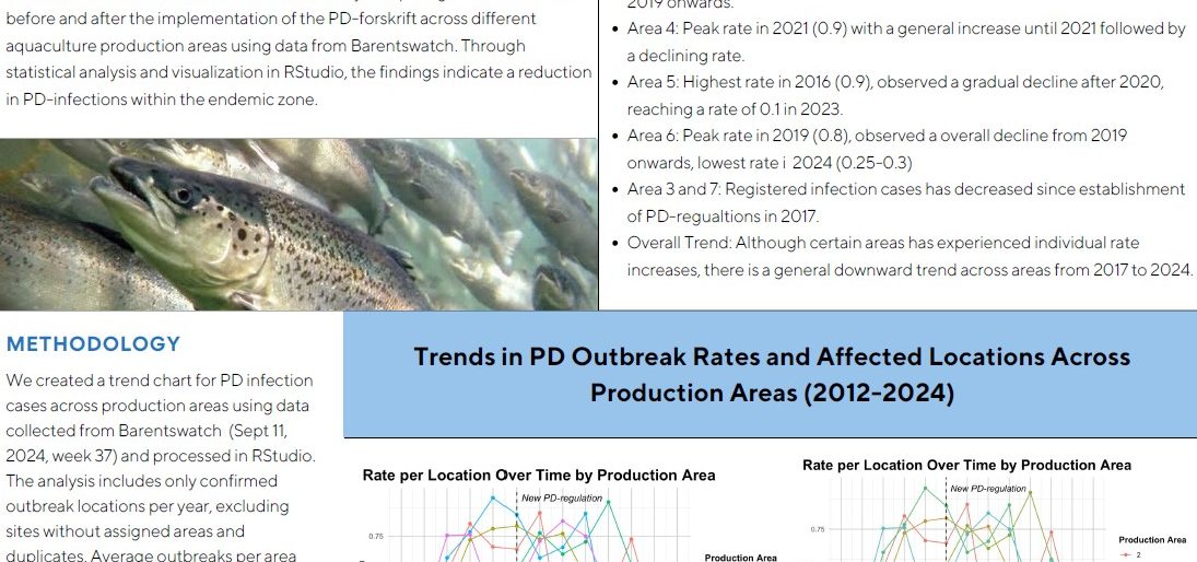 Poster entitled Assessing the effectiveness of PD regulations An analysis of Pancreas Disease Control in Norwegian Salmon Farming