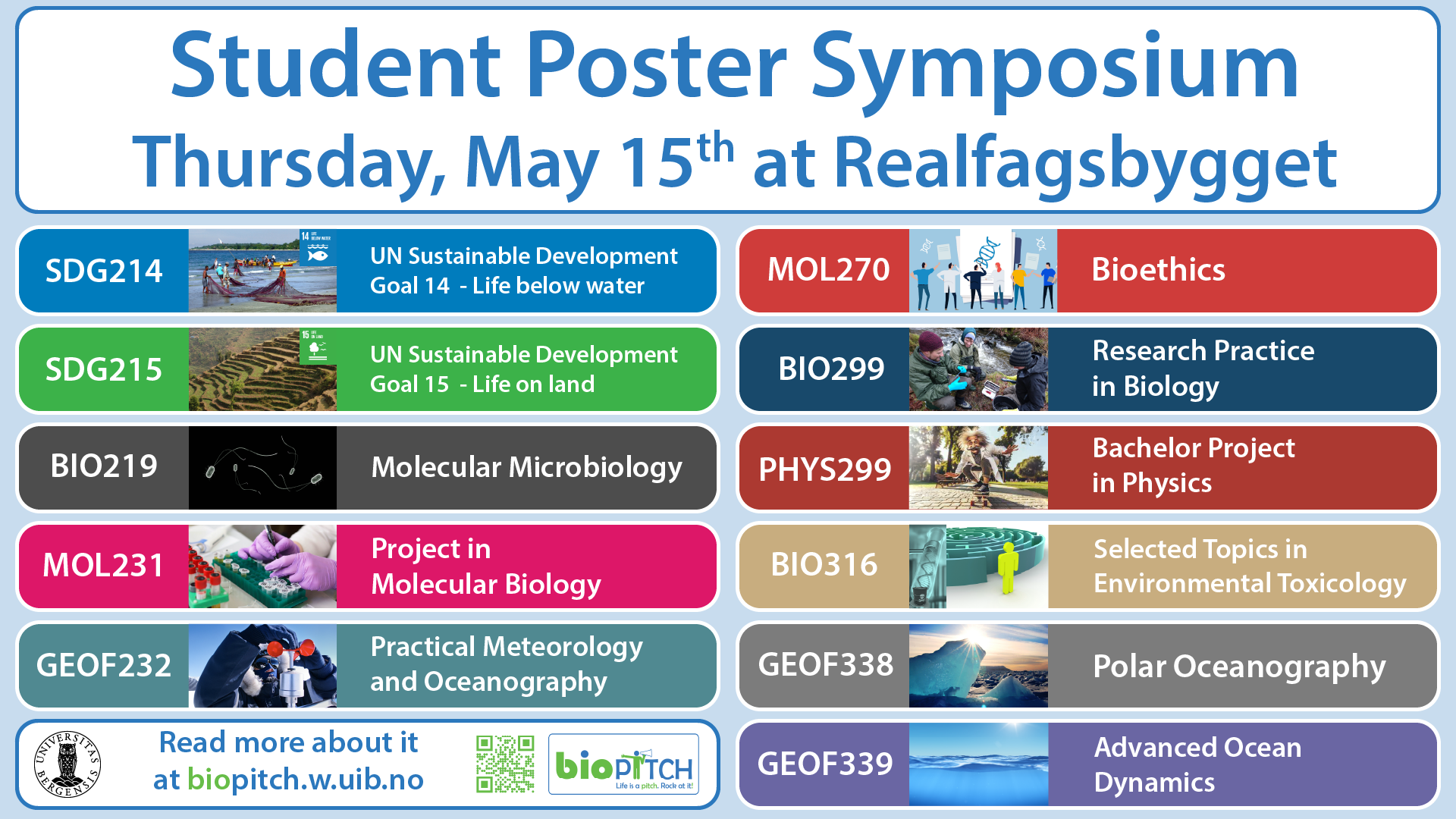 invitation to the poster symposium at Realfagsbygget on May 15th 2025