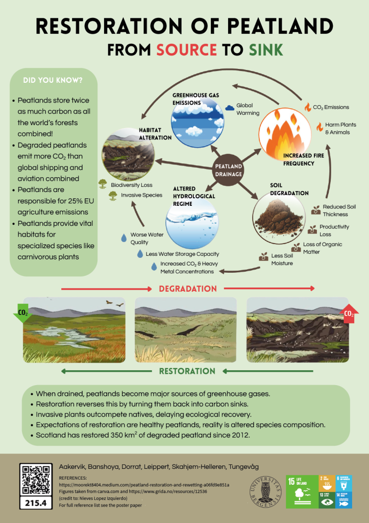 Screenshot of the poster entitled Restoration of peatland - From source to sink
