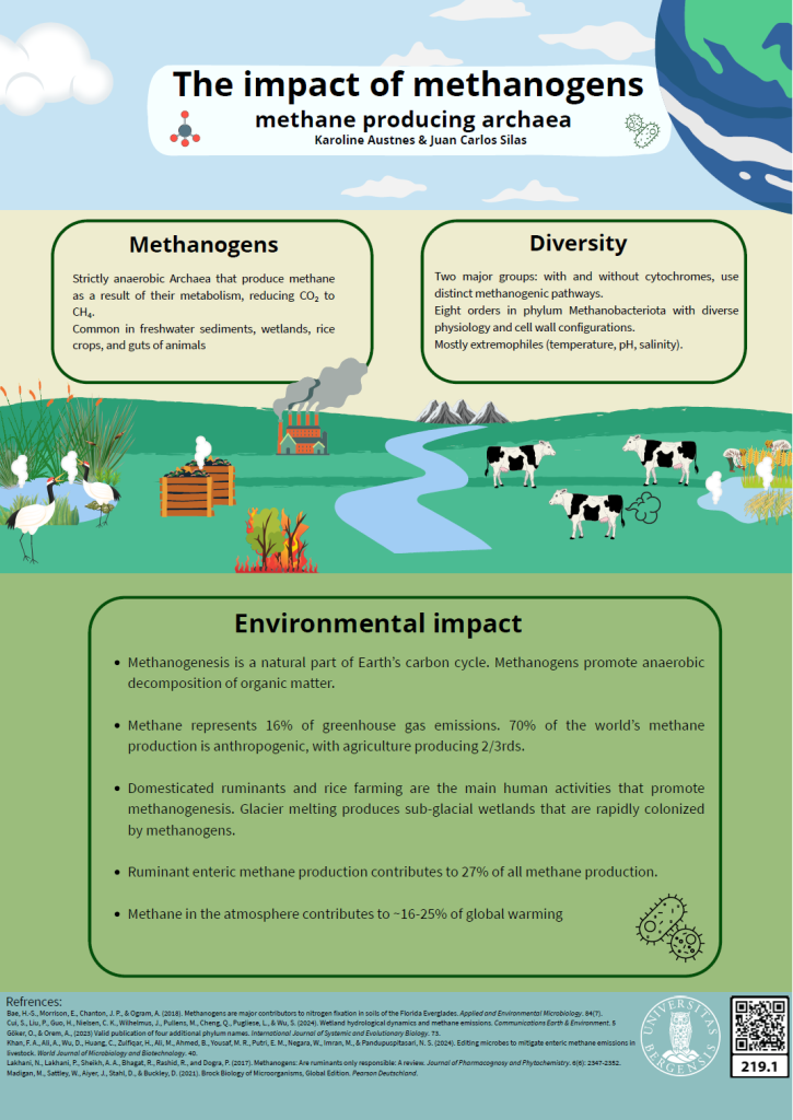 Screenshot of the poster entitled The impact of methanogens - methane producing archaea