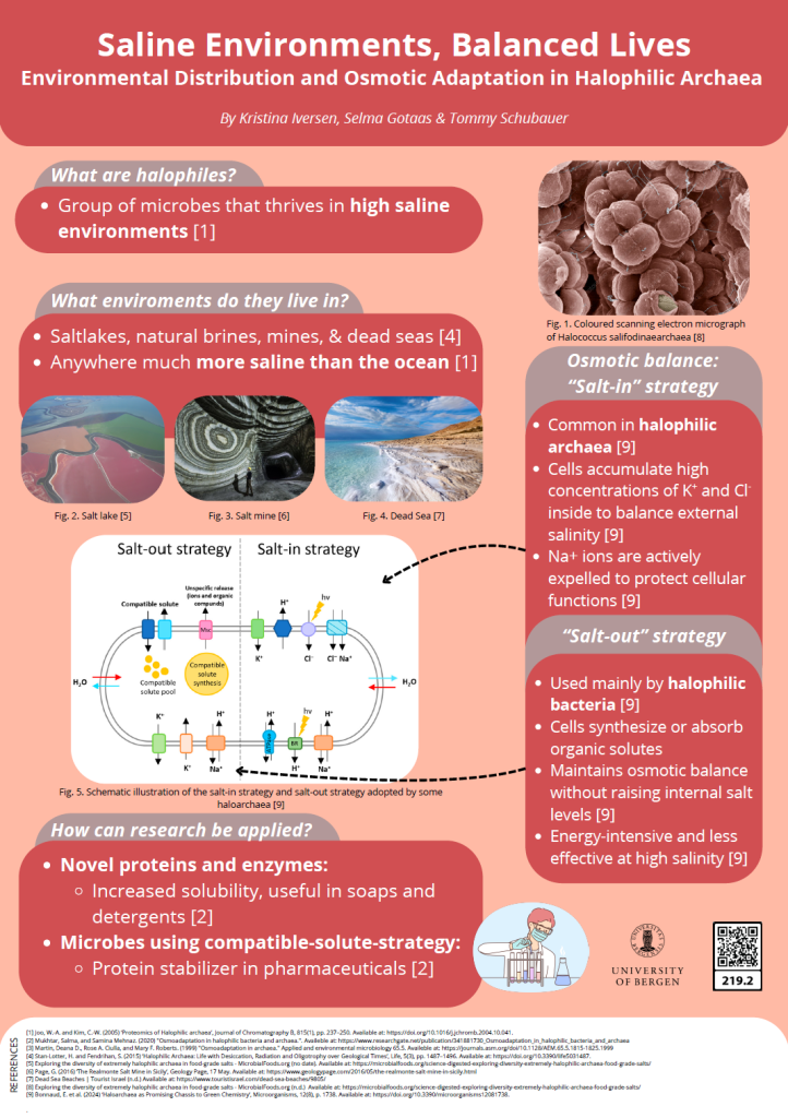 Screenshot of the poster entitled Saline Environments, Balanced Lives - Environmental Distribution and Osmotic Adaptation in Halophilic Archaea