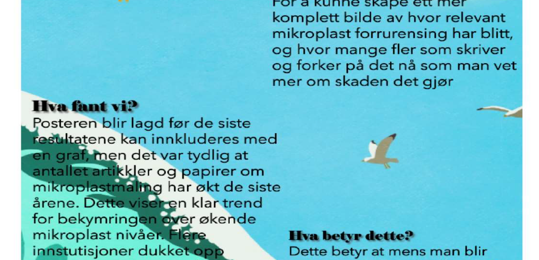 Screenshot of the poster entitled Bibliometrisk Analayse av Mikroplastmaling