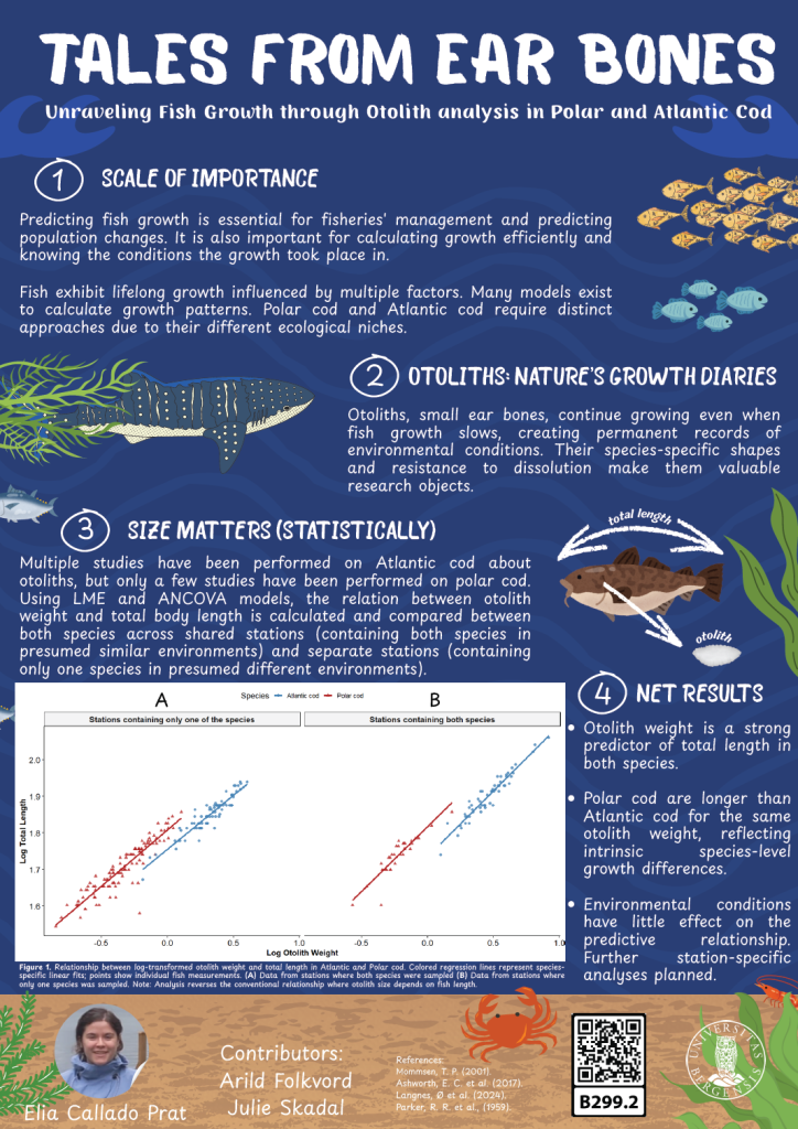 screenshot of the poster entitled Tales from Ear Bones - Unraveling Fish Growth through Otolith analysis in Polar and Atlantic Cod