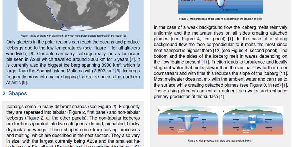 screenshot of the poster entitled Iceberg shapes and melt processes