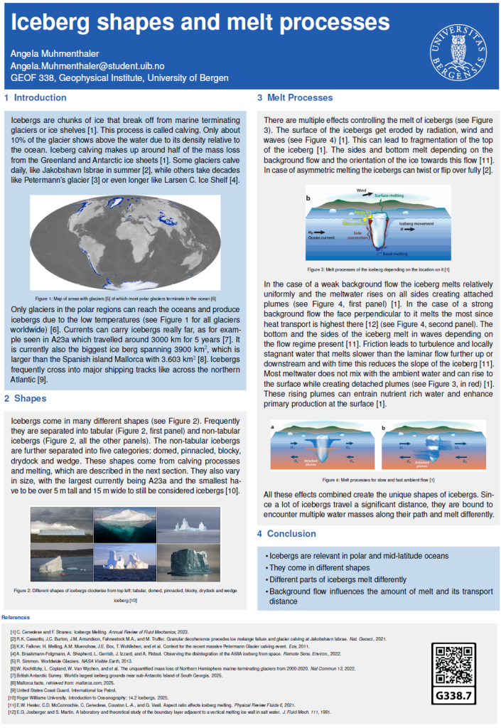 screenshot of the poster entitled Iceberg shapes and melt processes