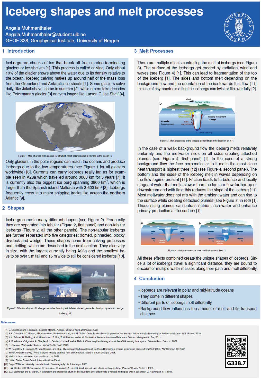screenshot of the poster entitled Iceberg shapes and melt processes