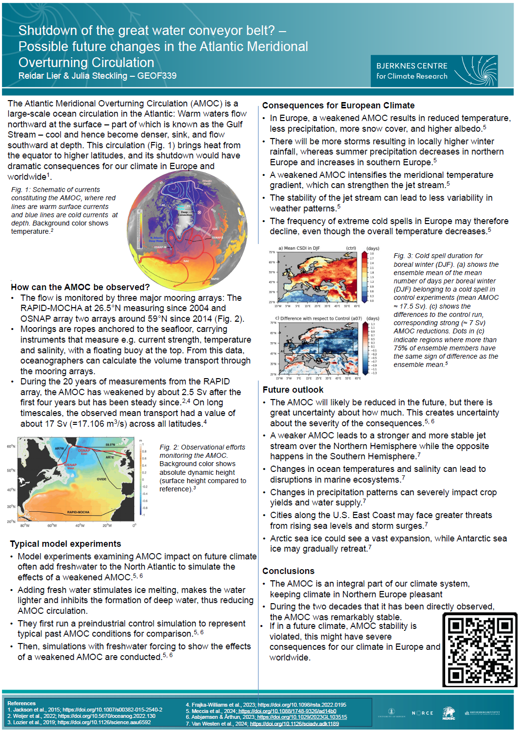 screenshot of the poster entitled Shutdown of the great water conveyor belt? – Possible future changes in the Atlantic Meridional Overturning Circulation