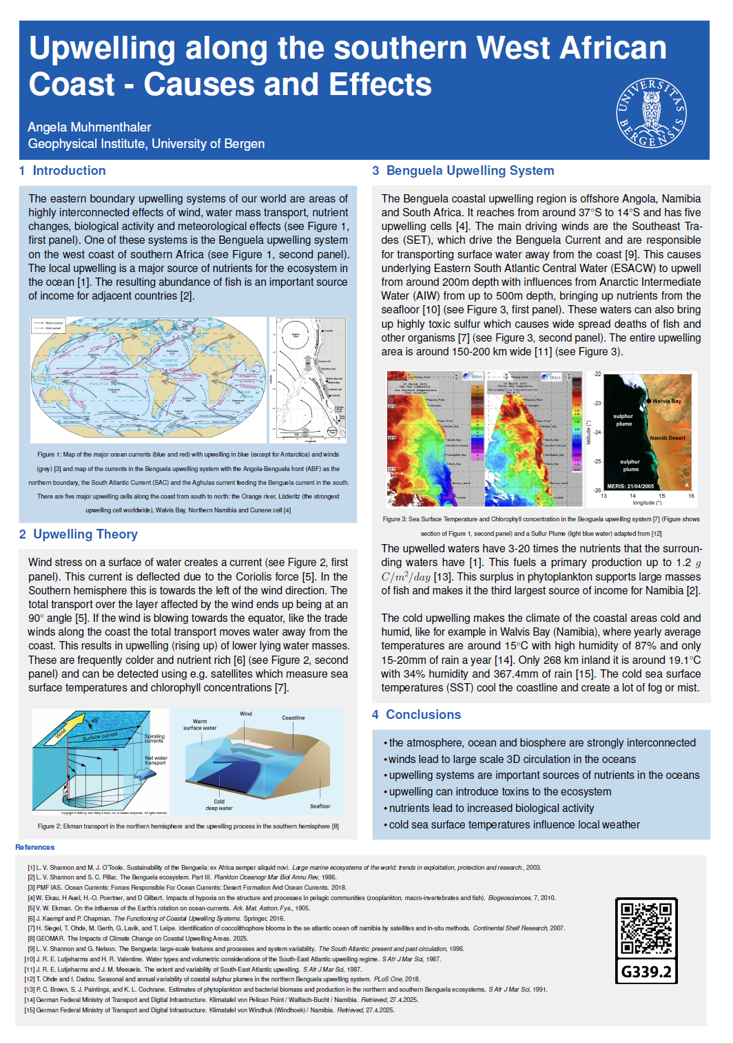 screenshot of the poster entitled Upwelling along the southern West African Coast - Causes and Effects